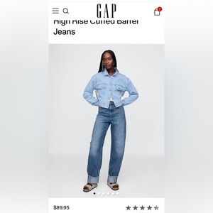 GAP High Rise Cuff Barrel Jeans